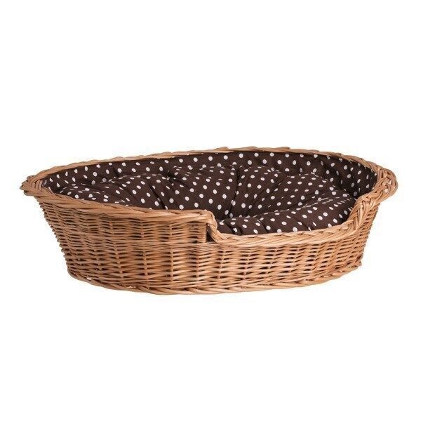 Esmira kunststof rieten hondenmand met polka dot kussen - Afbeelding 5